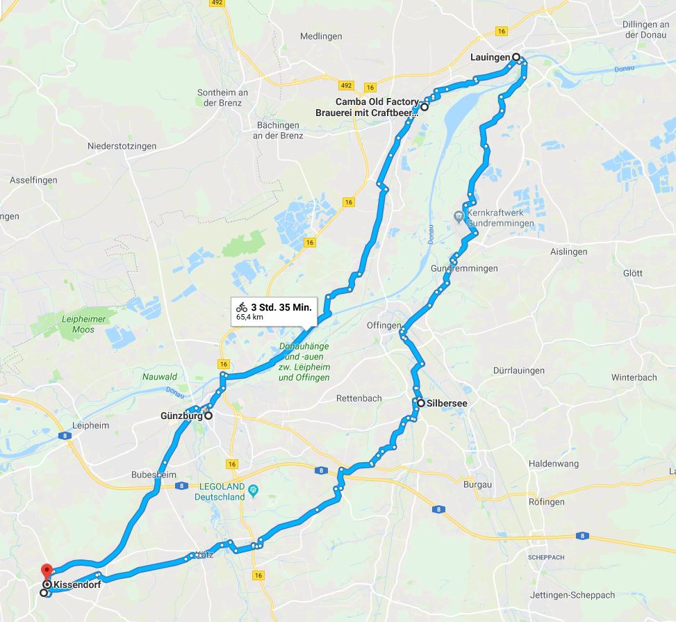 Route Fahrradtour 2018